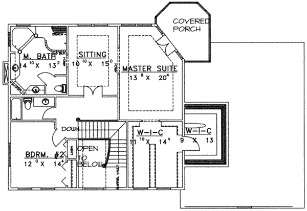 House Design - European Floor Plan - Upper Floor Plan #117-441