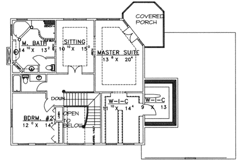 Dream House Plan - Floor Plan - Upper Floor for European House Plan #117-441 - 2 bed, 3 bath