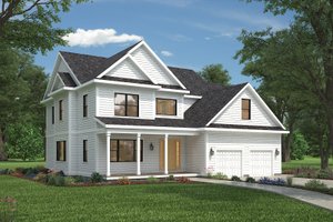 Exterior - Front Elevation 3 for Farmhouse House Plan #497-16 - 4 bed, 3.5 bath