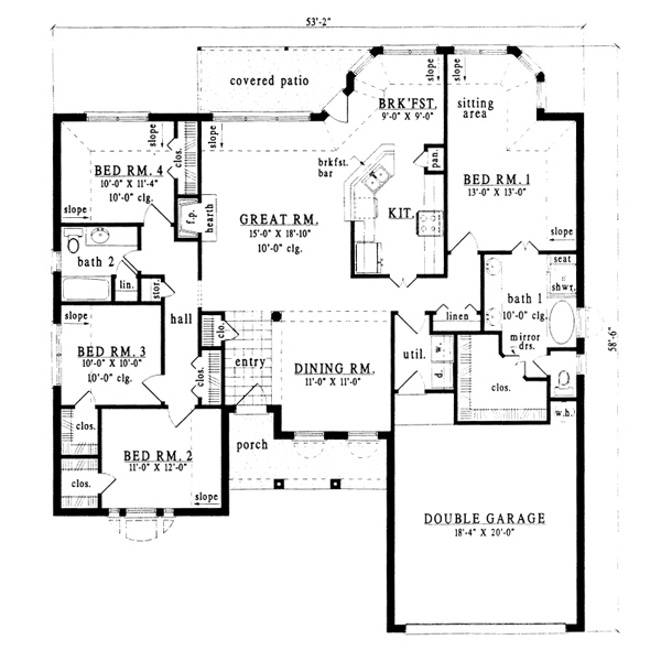 Traditional Floor Plan - Main Floor Plan #42-173