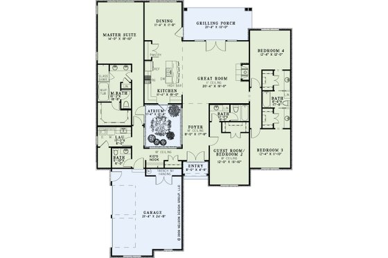 Floor Plan - Main Floor for European House Plan #17-3330 - 4 bed, 3.5 bath