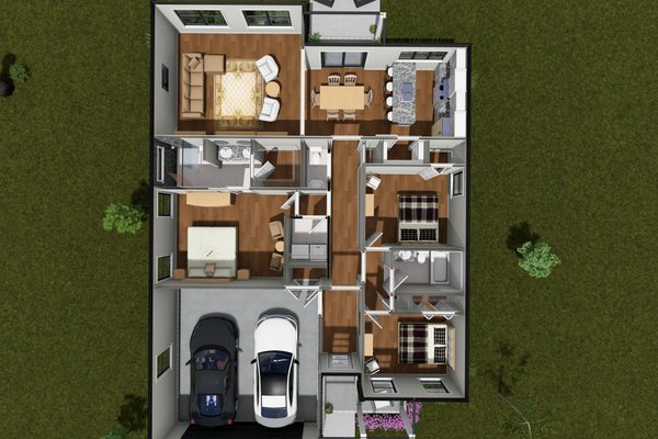 Architectural House Design - Floor Plan - Main Floor 1 for Modern House Plan #513-2454 - 3 bed, 2.5 bath