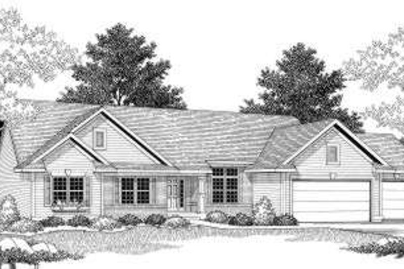 Home Plan - Ranch Exterior - Front Elevation Plan #70-592