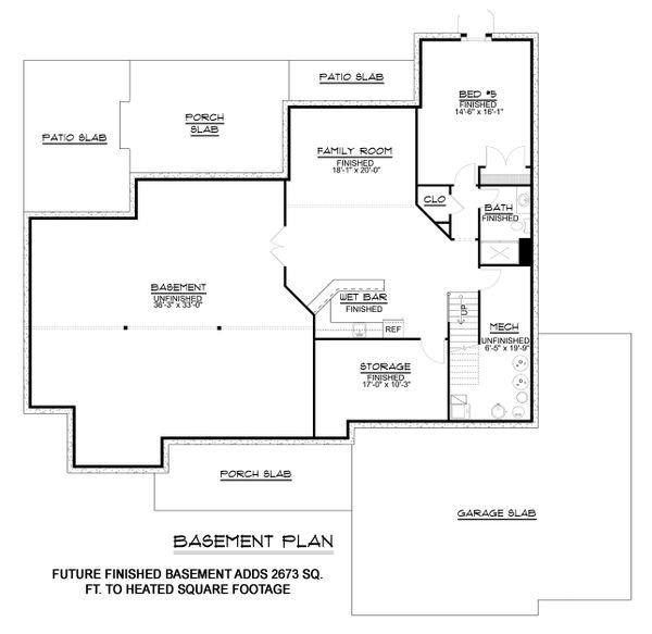 Architectural House Design - Craftsman Floor Plan - Lower Floor Plan #1064-12