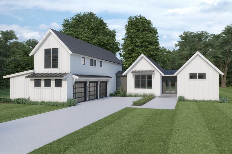 House Blueprint - Farmhouse Exterior - Front Elevation Plan #1070-110