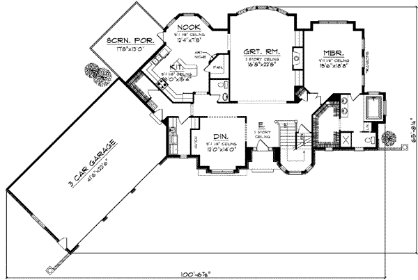 House Plan Design - European Floor Plan - Main Floor Plan #70-848