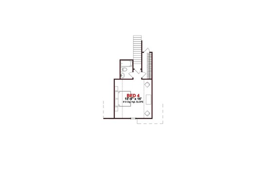 Floor Plan - Upper Floor for European House Plan #63-277 - 4 bed, 4 bath
