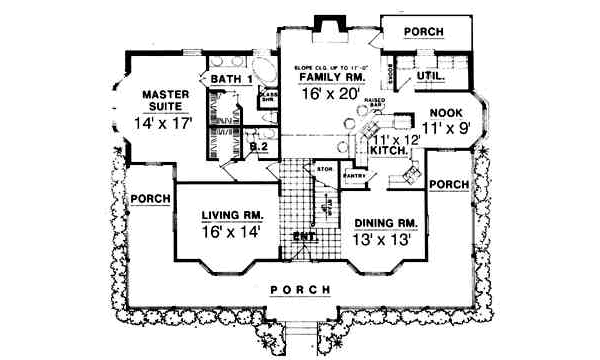 Country Floor Plan - Main Floor Plan #40-219