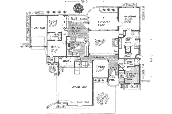 Floor Plan - Main Floor for European House Plan #310-373 - 4 bed, 4 bath