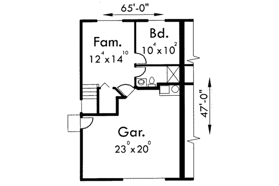 Floor Plan - Lower Floor for Traditional House Plan #303-374 - 4 bed, 3.5 bath