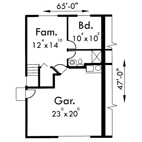 Traditional Floor Plan - Lower Floor Plan #303-374