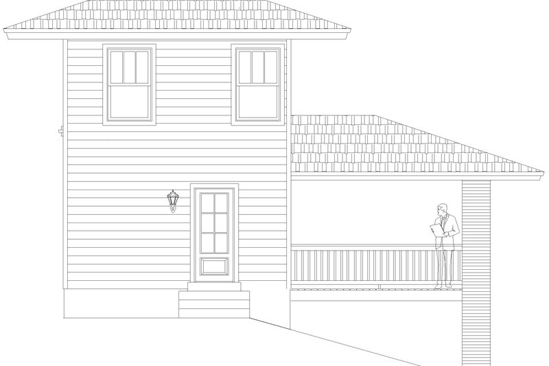 Home Plan - Exterior - Rear Elevation for Contemporary House Plan #932-134 - 2 bed, 2.5 bath