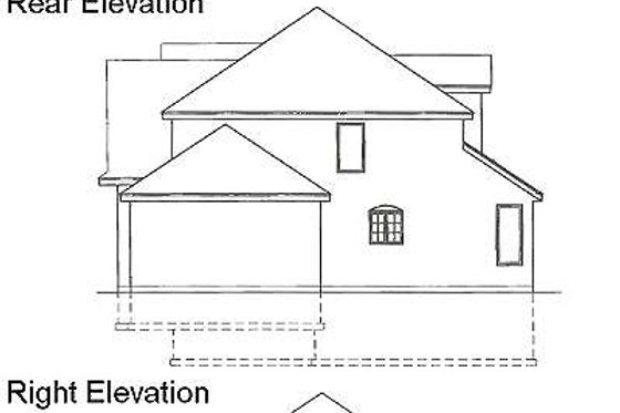Exterior - Rear Elevation for Traditional House Plan #67-821 - 4 bed, 3 bath
