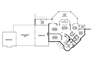 Floor Plan - Lower Floor for European House Plan #119-442 - 4 bed, 4 bath