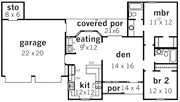 Ranch Floor Plan - Main Floor Plan #16-288