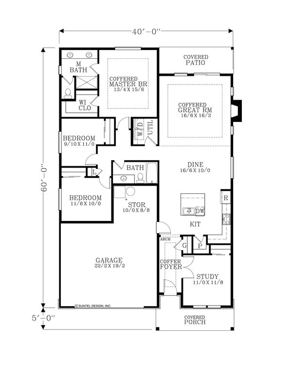 Architectural House Design - Craftsman Floor Plan - Main Floor Plan #53-634
