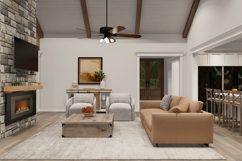 Architectural House Design - Interior - Family Room 2 for Farmhouse House Plan #923-365 - 4 bed, 3.5 bath