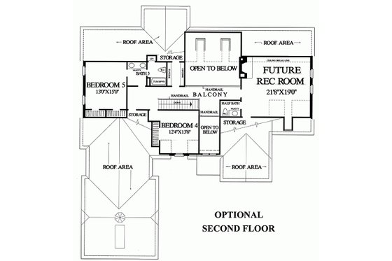 Floor Plan - Upper Floor for European House Plan #137-227 - 5 bed, 4.5 bath