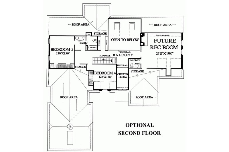 Home Plan - Floor Plan - Upper Floor for European House Plan #137-227 - 5 bed, 4.5 bath