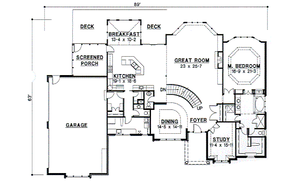 Traditional Floor Plan - Main Floor Plan #67-240