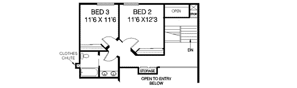 Home Plan - Bungalow Floor Plan - Upper Floor Plan #60-388