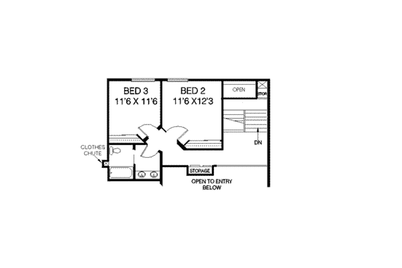 Home Plan - Floor Plan - Upper Floor for Bungalow House Plan #60-388 - 4 bed, 2.5 bath