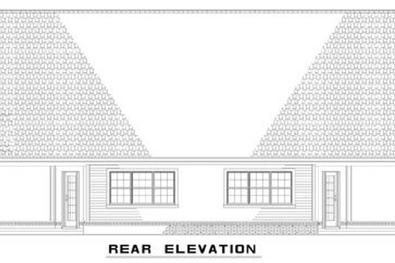 Exterior - Rear Elevation for Traditional House Plan #17-574 - 2 bed, 2 bath