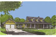 Country Style House Plan - 2 Beds 2 Baths 2077 Sq/Ft Plan #410-120 