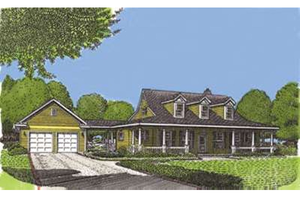 Country Exterior - Front Elevation Plan #410-120