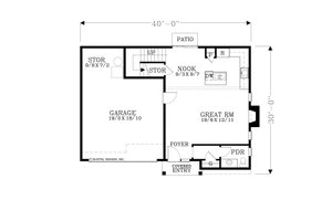 Floor Plan - Main Floor for Craftsman House Plan #53-605 - 4 bed, 2.5 bath