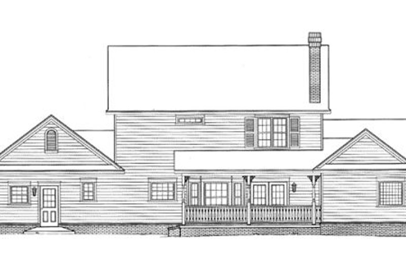 Home Plan - Exterior - Rear Elevation for Country House Plan #11-206 - 4 bed, 2.5 bath