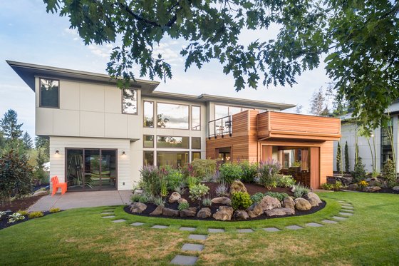 Exterior - Rear Elevation 1 for Contemporary House Plan #48-651 - 4 bed, 4.5 bath