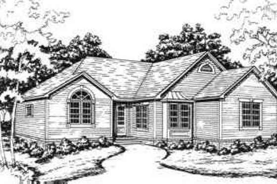 Exterior - Front Elevation 3 for Country House Plan #30-155 - 3 bed, 2 bath