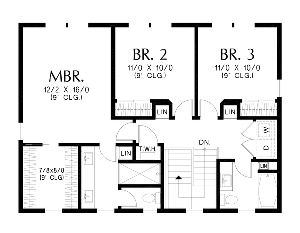 Home Plan - Country Floor Plan - Upper Floor Plan #48-1154