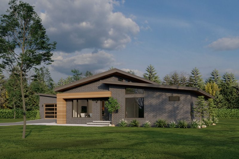 House Plan Design - Exterior - Front Elevation 4 for Modern House Plan #923-376 - 3 bed, 2 bath