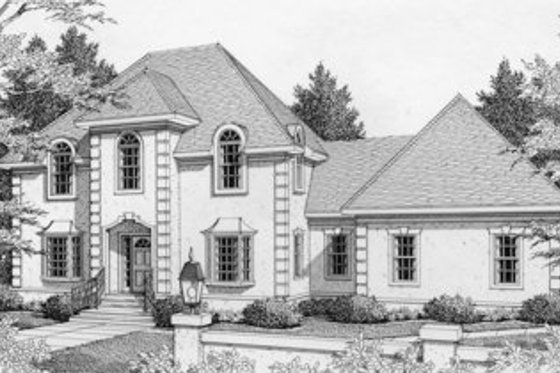 Exterior - Front Elevation for European House Plan #112-131 - 3 bed, 2.5 bath
