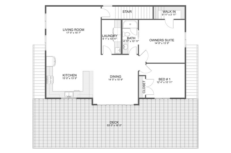 Architectural House Design - Floor Plan - Upper Floor for Farmhouse House Plan #1060-350 - 2 bed, 1 bath