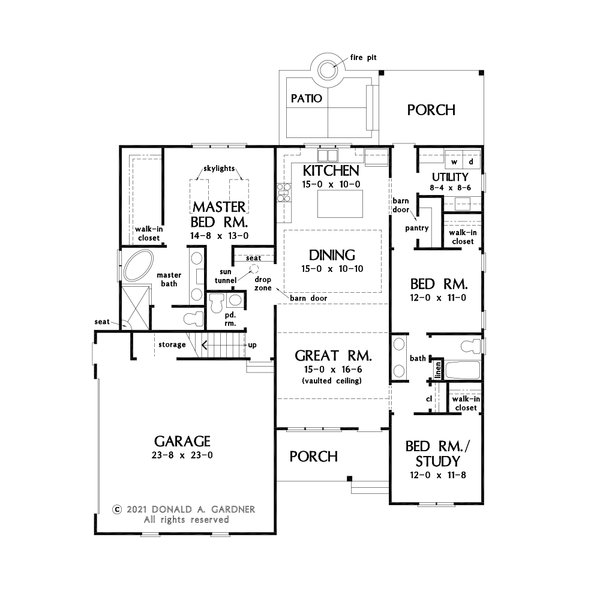 Cottage Floor Plan - Main Floor Plan #929-1129