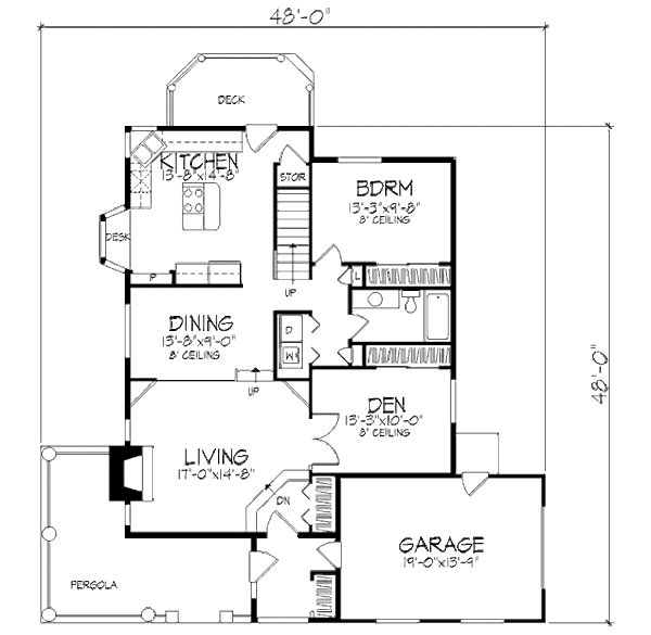 Craftsman Floor Plan - Main Floor Plan #320-421