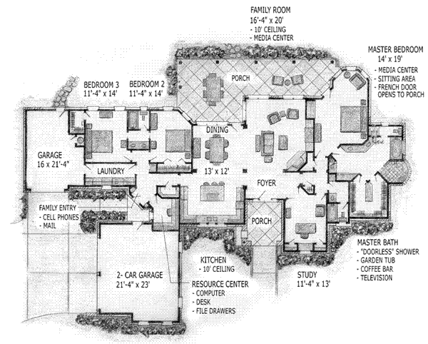 Home Plan - European Floor Plan - Main Floor Plan #410-354