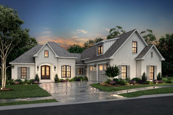 Exterior - Front Elevation 3 for European House Plan #430-133 - 3 bed, 2.5 bath