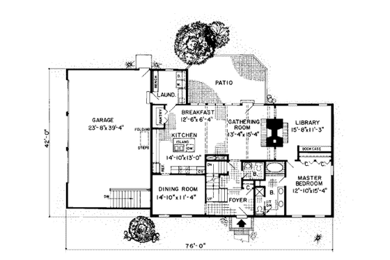 Floor Plan - Main Floor for Colonial House Plan #312-783 - 3 bed, 2.5 bath