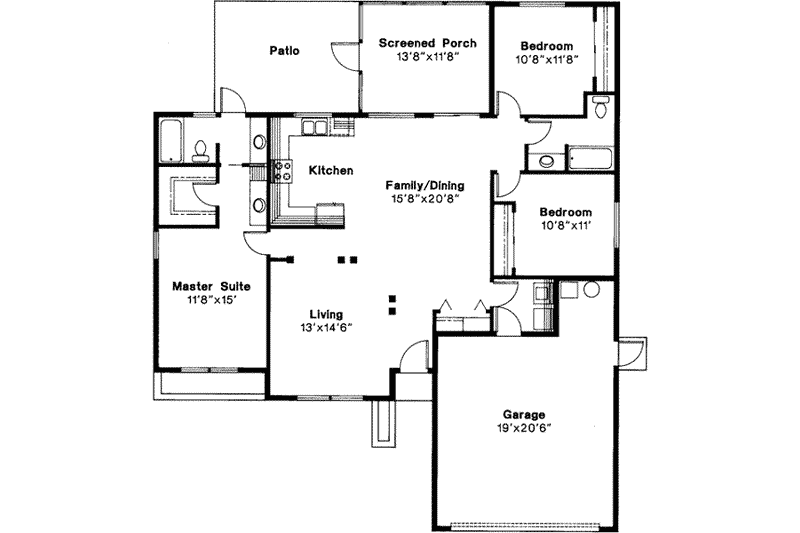 Home Plan - Floor Plan - Main Floor House Plan #124-252 - 3 bed, 2 bath