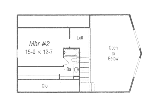 Floor Plan - Upper Floor for Bungalow House Plan #329-139 - 3 bed, 2 bath