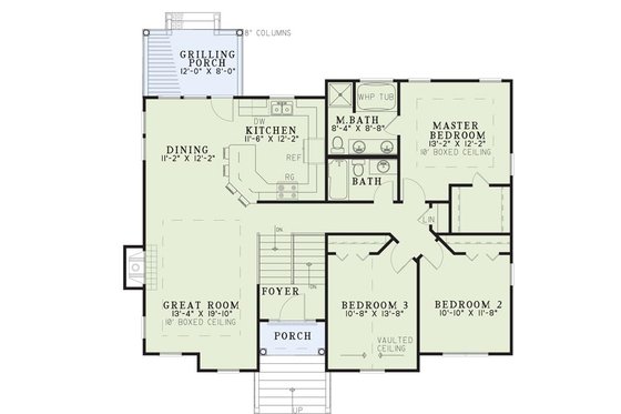 Floor Plan - Main Floor for European House Plan #17-301 - 3 bed, 3 bath