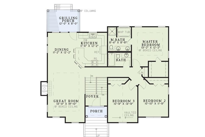 House Blueprint - Floor Plan - Main Floor for European House Plan #17-301 - 3 bed, 3 bath