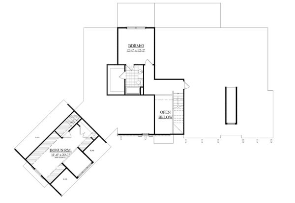 Traditional Floor Plan - Upper Floor Plan #1071-20