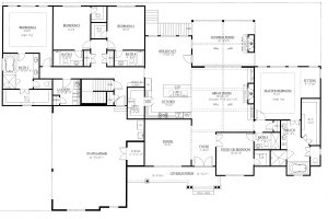 Floor Plan - Main Floor for Craftsman House Plan #437-105 - 5 bed, 5 bath