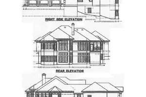 Exterior - Rear Elevation for European House Plan #67-148 - 4 bed, 5 bath