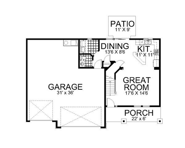 Architectural House Design - Farmhouse Floor Plan - Main Floor Plan #112-274